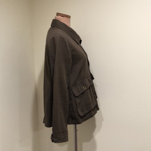 O’Neill Utility Jacket Size Small Olive Green Cotton Ramie Linen Blend - Picture 3 of 10